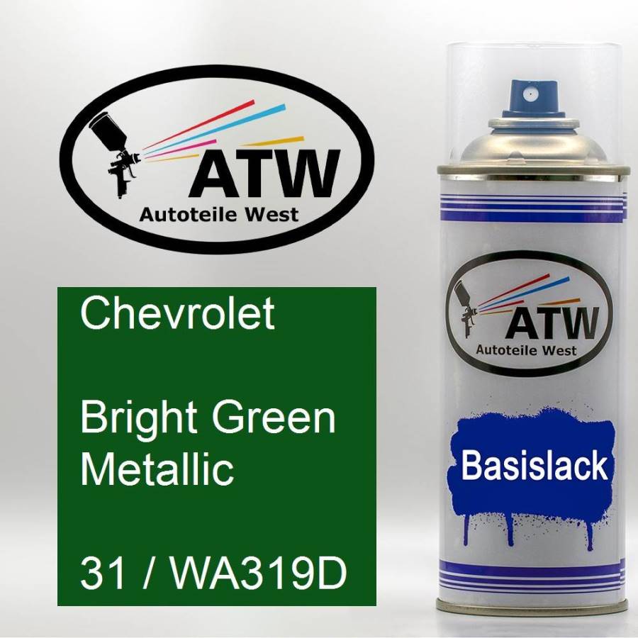 Chevrolet, Bright Green Metallic, 31 / WA319D: 400ml Sprühdose, von ATW Autoteile West.